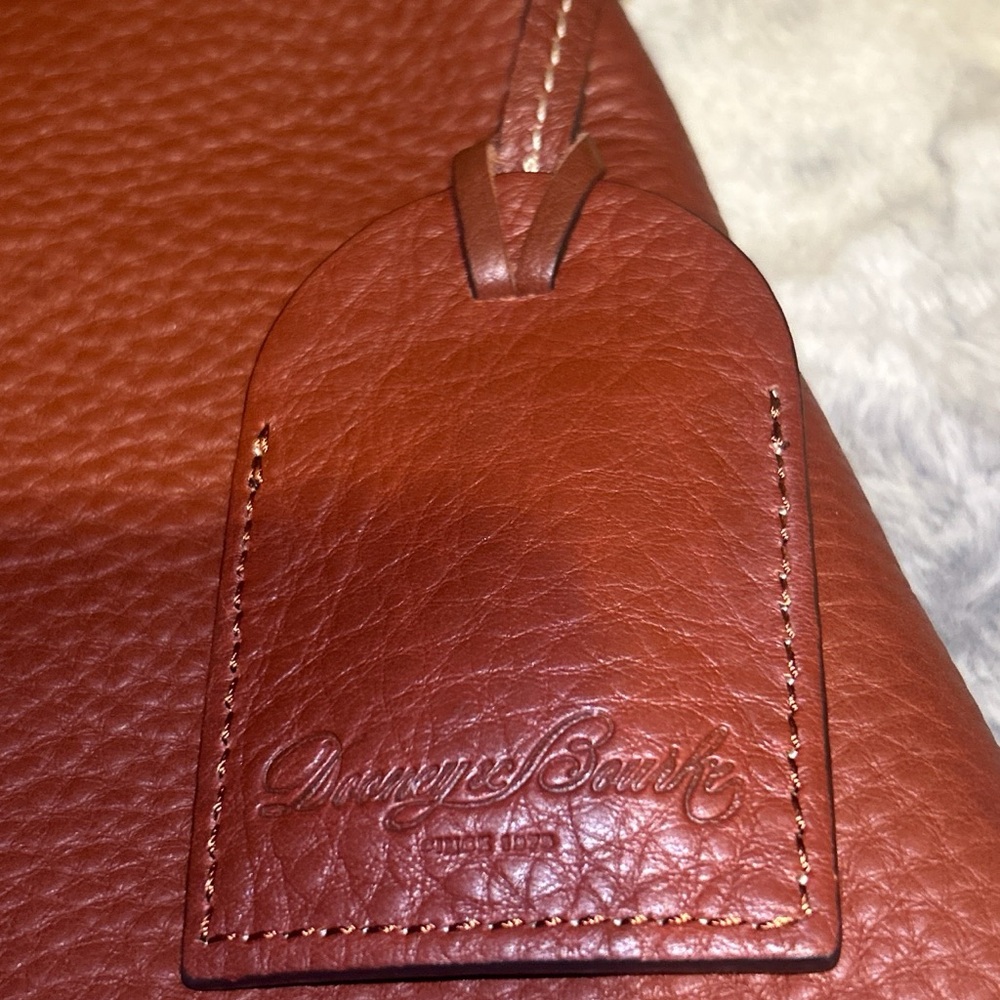 Dooney & Bourke Rich Brown Pebbled Leather Shoulder Bag - Picture 3 of 12